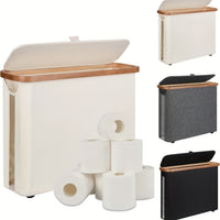 Foldable Bathroom Storage Bin with Lid and Clear Window, Household Organizer for Toilet Paper and Sundries