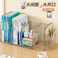 2-Pack Clear Acrylic Expandable Bookends for Desk Organization
