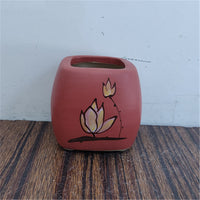 Hand-Painted Embossed Ceramic Succulent Planter Pot