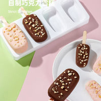 Oval Ice Cream Bar Molds with Lids and Sticks, Easy Release DIY Popsicle Maker for Home
