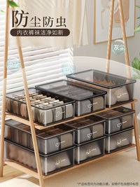 Jia Bang Shou 3-in-1 Underwear, Bra, and Socks Organizer Box with Lid