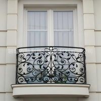 European Vintage Wrought Iron Balcony Railing for Villas and Gardens