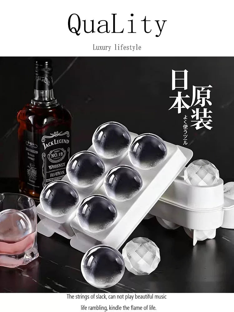 Clear Large Sphere Ice Mold for Home Use, Whiskey Ice Ball Tray