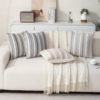 Bohemian Moroccan Striped Throw Pillow Cover for Sofa Decor
