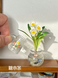 Dollhouse Miniature Flower Pots and Vases for Blythe Dolls, Gardening Props