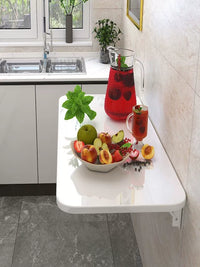 Wall-Mounted Foldable Drop-Leaf Table for Small Spaces, No-Drill Installation, Ideal for Kitchen, Study, or Dining