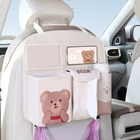 Car Backseat Organizer with Tissue Holder for Kids, Multi-functional Storage Bag for Vehicle Seat Back