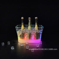 LED Acrylic Champagne Beer Ice Bucket for Bar KTV Nightclub Cocktails