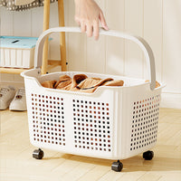 Large Capacity Laundry Hamper with Wheels, Hollow Design, for Clothes, Toys, and Sundries Storage