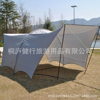 Large 12-Person Seagull Tarp Shelter for Family Gatherings, Waterproof Sunshade Canopy