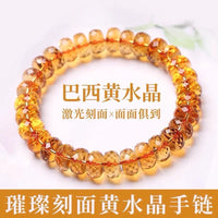 Natural Citrine Faceted Rondelle Bead Bracelet