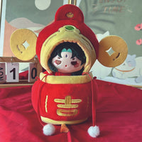 God of Wealth Hat & Lantern Outfit for 10/20cm Cotton Dolls