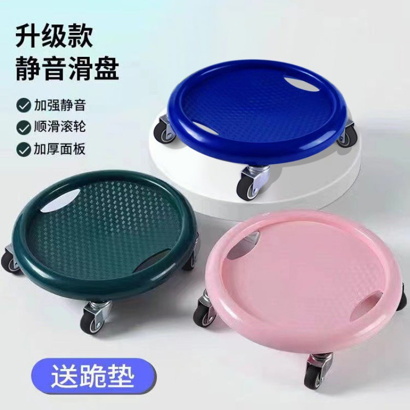 Silent Four-Wheel Abdominal Roller for Core Training