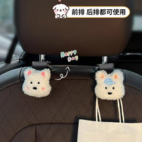 Cute Westie Dog Car Seat Headrest Hooks for Purses, Bags & Groceries - Front & Back Seat Organizer Clips