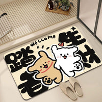 Cartoon Absorbent Non-Slip Bathroom Mat Quick Dry Floor Mat for Home Toilet and Bathroom Entrance