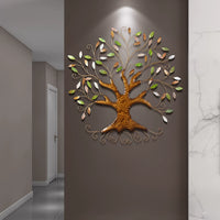 2026 New European Style Metal Tree Wall Decor for Living Room, 3D Background Wall Art