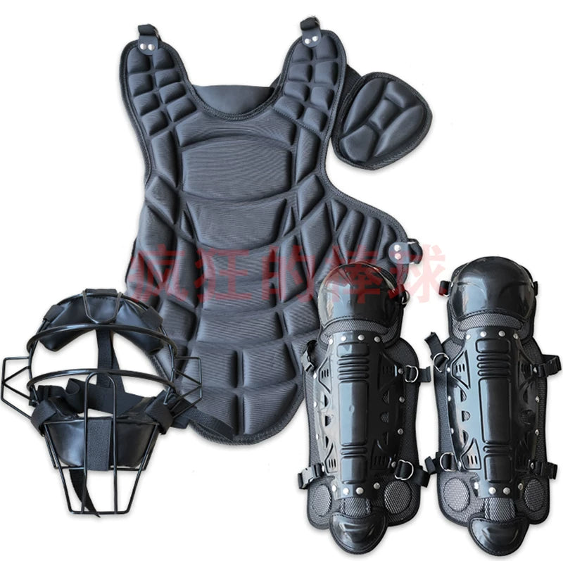 Competition Grade Baseball Softball Catcher's Protective Gear Set for Youth and Adults - Helmet, Chest Protector, Leg Guards