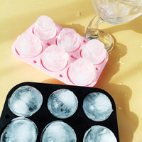 Silicone Ice Cube Tray Mold Food Grade 6-Cavity Rose and Sphere Ice Molds for Whiskey Cocktails