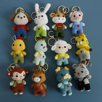 Hand-Knitted Zodiac Animal Doll Keychain Charms