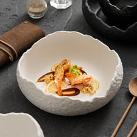 Japanese Style Irregular Ceramic Bowl & Plate Set for Soup, Salad, and Dessert