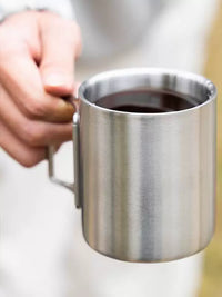 304 Stainless Steel Folding Cup Double-Layer Insulated Mug for Outdoor Camping Hiking Coffee