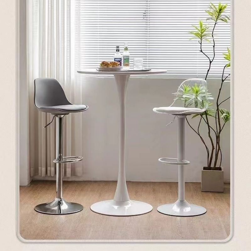 Modern Minimalist Balcony High Table Round Bar Table for Cafe Milk Tea Shop Restaurant