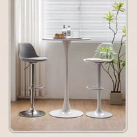 Modern Minimalist Balcony High Table Round Bar Table for Cafe Milk Tea Shop Restaurant