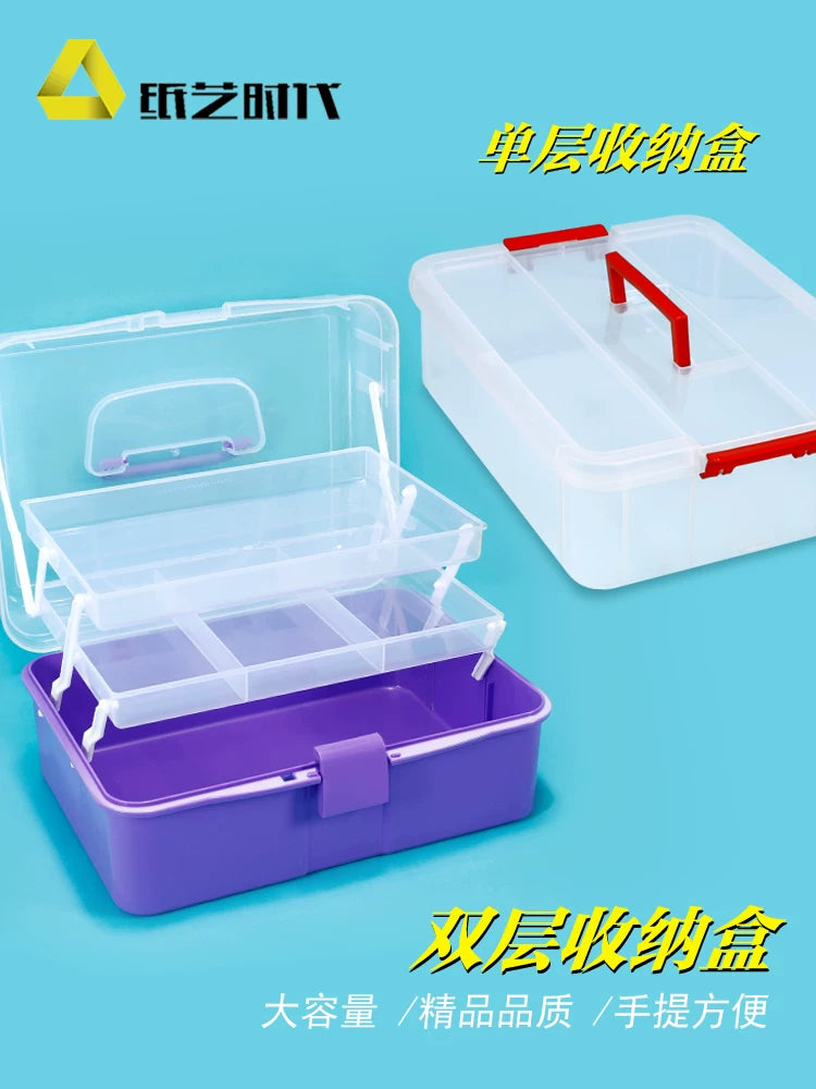Paper Art Quilling Tool Storage Box Multi-layer Organizer for Students
