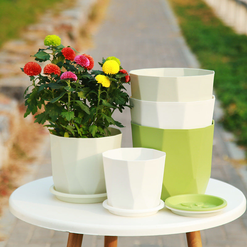 Nordic Style Resin Planter Pot for Succulents and Roses, Thickened Imitation Ceramic Design