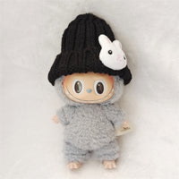Knitted Hat and Scarf Set for 15cm Labubu and Cotton Dolls
