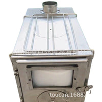 Portable Stainless Steel Pyramid Camping Tent Wood Stove for Outdoor Cooking and Heating