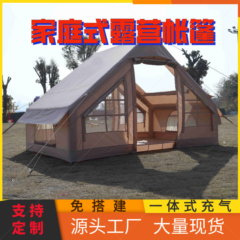 Inflatable Outdoor Camping Tent with Sun Protection and Rainproof Features