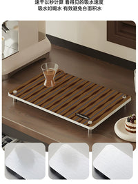 Diatomaceous Earth Kitchen Countertop Drying Mat Absorbent Storage Tray for Bathroom Tea Coffee Table