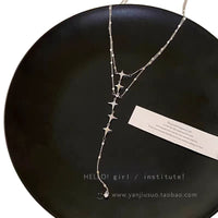 Moonlit Star River Double-Layer Body Chain Necklace for Women, Elegant Clavicle Chain