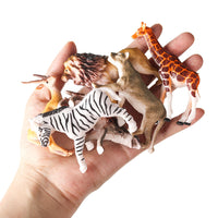 Miniature Solid African Animal Figurines Set - Realistic Wildlife Models for Kids