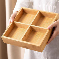 Chinese Style Wooden Divided Snack Serving Tray for Nuts and Candies