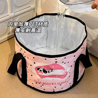 Cartoon Foldable Foot Bath Bucket Portable Insulated Foot Soaking Tub for Travel and Dormitory