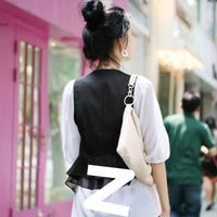 Women's Sleeveless Vest Thin Korean Style Blazer Waistcoat for Spring Summer