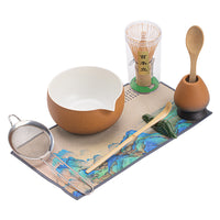 Matcha Tea Ceremony Set with Ceramic Bowl, Whisk, Stand, and Scoop