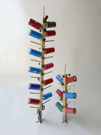 Wooden Spool Holder for Sewing Thread, Beading Cord, and Craft Wire - Desktop Organizer Rack