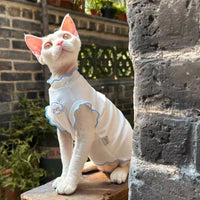 Summer Sleeveless Cat Vest for Hair Loss Prevention, Sphynx & Devon Rex Breeds