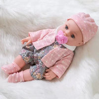 12-inch Floral Print Simulation Doll, Cute Mini Toy Doll