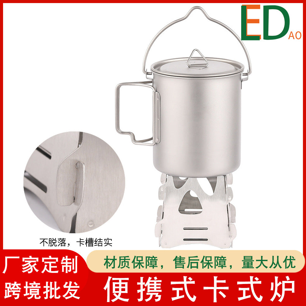 Outdoor Portable Stainless Steel Folding Wood Burning Camping Stove for BBQ and Cooking