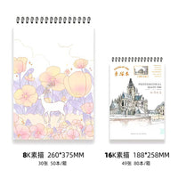 Sketchbook with Coil Binding for Students and Artists, Blank Watercolor Sketch Pad for Drawing and Painting
