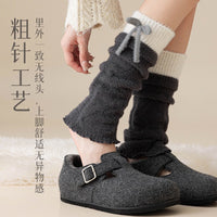Winter Warm Alpaca-like Plush Boot Cuffs with Bows for Snow Boots