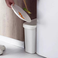 Nordic Style Slim Plastic Trash Can with Pressure Ring for Home Bathroom Kitchen