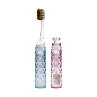 Portable Folding Toothbrush with Soft Bristles and Crystal Handle