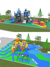 Large Outdoor Playground Slide Combination for Kindergarten, Parks, and Community Areas