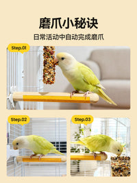 Parrot Grinding Claw Perch Sanded Wood Stand Stick Budgie Peony Sun Conure Toy Chew Rod Bird Cage Accessories