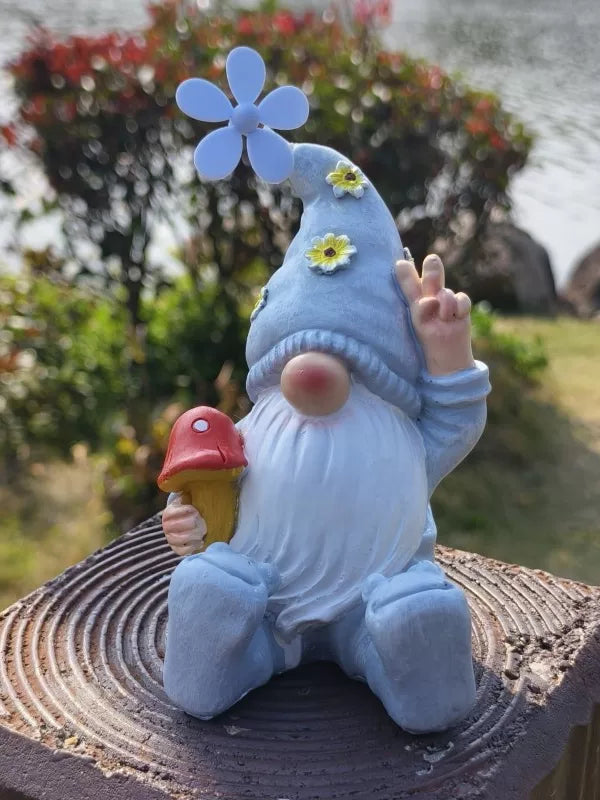 European Style Garden Gnome with Windmill Figurine for Indoor Outdoor Patio Decor